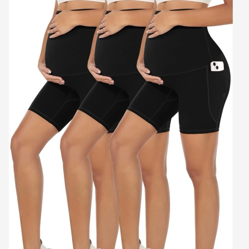3 BHRIWRPY Women Maternity Biker Shorts - Picture 2 of 12